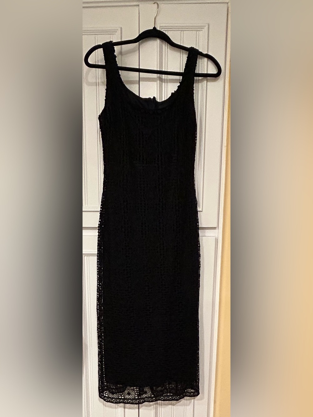Alex Evenings Black Crochet Midi Dress Sz. 6